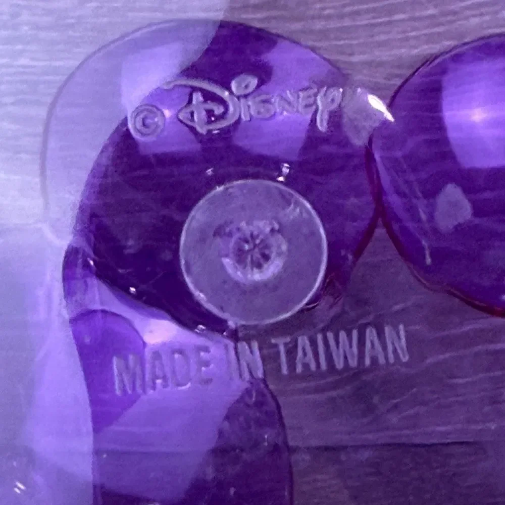 Disney Mickey Mouse Head Shaped Purple Clear Acrylic Plastic Divided Vtg Plates